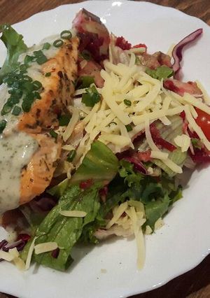 A picture of Salmon, Potato and Beetroot Salad.