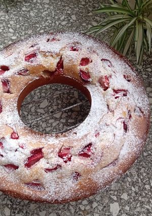 Una foto de Budín de limón y frutas