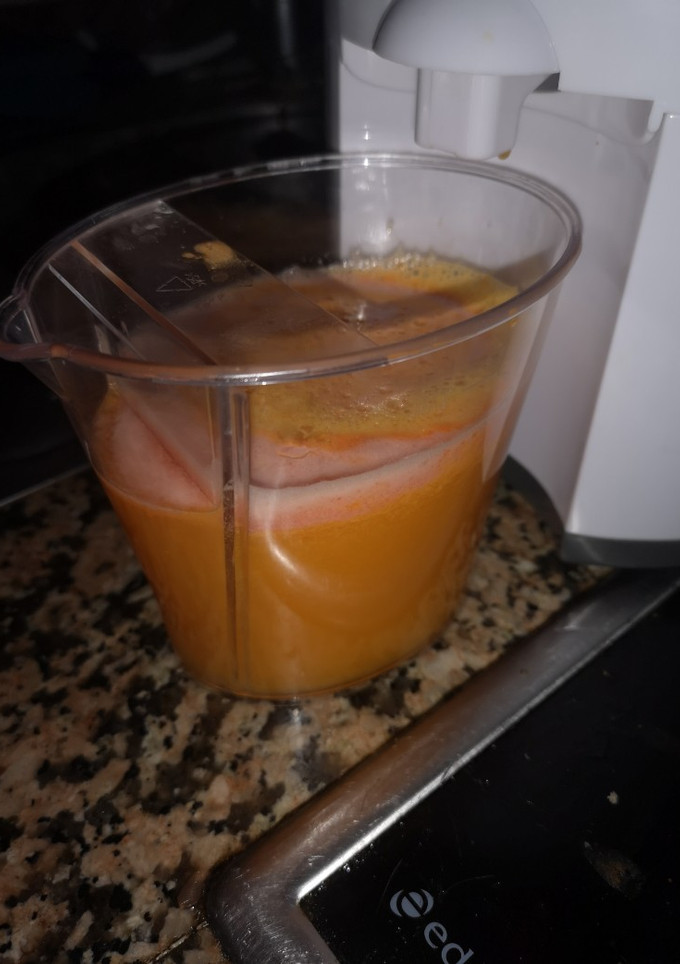Una foto de Licuado de mandarinas con pomelo para adelgazar