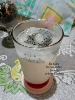 Foto resep Es Susu Cocopandan Selasih