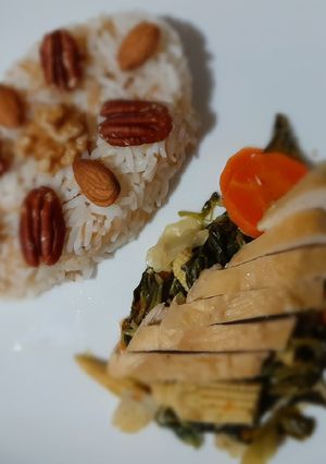 A picture of New year new you# rice with veggies.