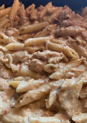 A picture of Garlic Parmesan Slow Cooker Chicken (Buffalo Wild Wings Sauce).