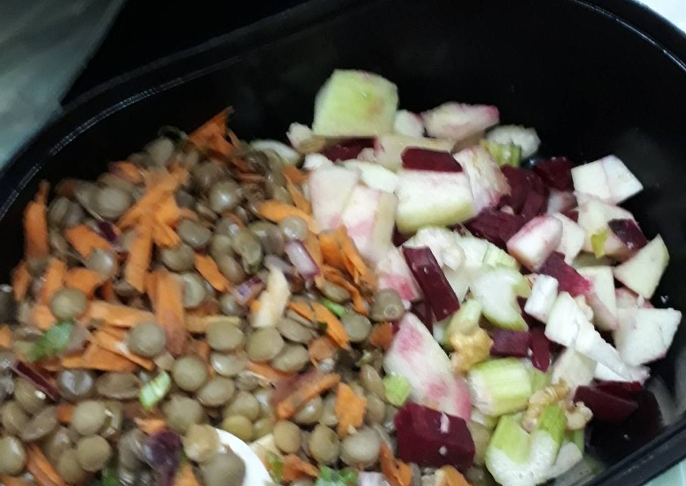 Ensalada saludable de lentejas