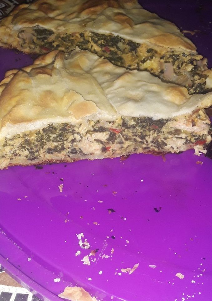 Una foto de Mi pascualina Súper deliciosa de Acelga, jamón y pollo!! 😜