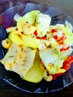 Una foto de Bacalao con gambas y azafrán en Crock pot