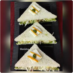 A picture of Tricolour Healthy Veggie Sandwich (No Fire).