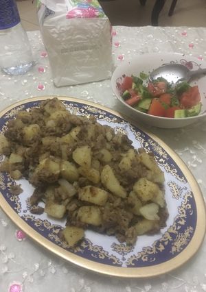 صورة لوصفة بطاطا باللحمة
