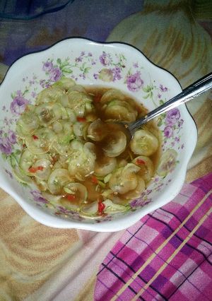 Foto resep Rujak timun asem pedes