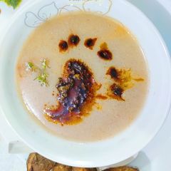 A picture of Arbi soup (Taro Root).