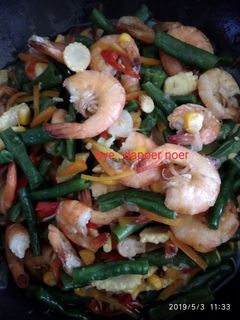 Foto resep Tumis udang kacang panjang