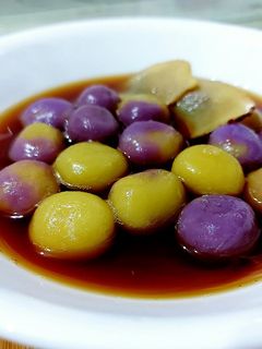 紫薯芋圓🫐+地瓜圓🍡+QQ地瓜球🍠(適合親子手作)(台灣小吃) 的食譜成品照片