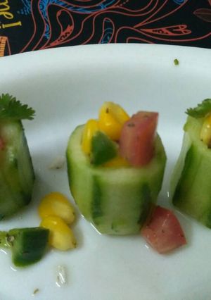 A picture of Cucumber corn bites.