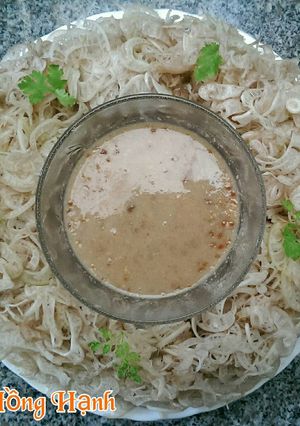 Hình của món Chuối Cây Chấm Mắm Đậu Phộng (Món Chay).