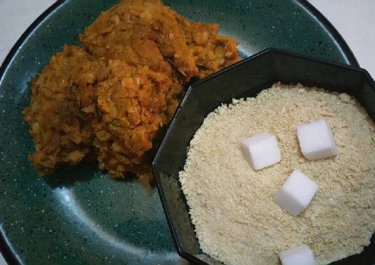 Baked beans with plantain