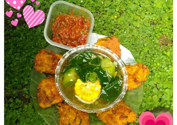 Sayur bayam vs dargung(dadar jagung)