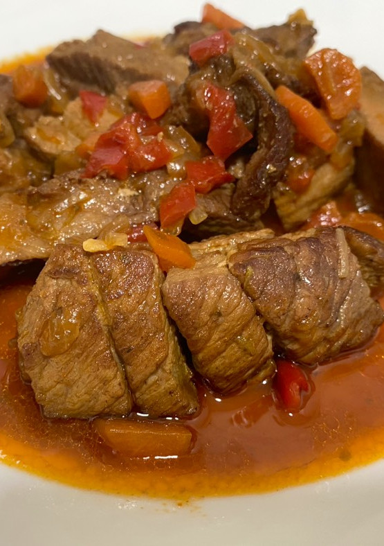 Una foto de Secreto de cerdo en salsa