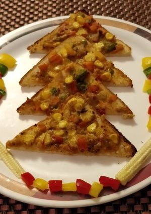A picture of Bread Pizza Without Cheese.