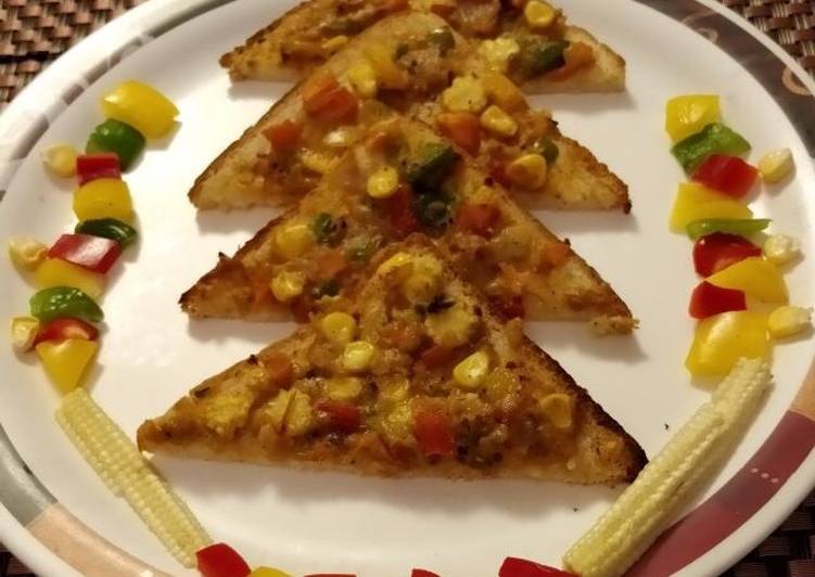 Bread Pizza Without Cheese