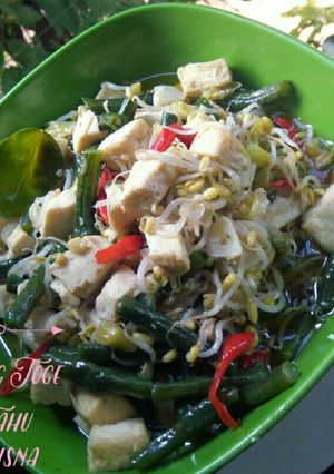 Foto resep Tumis Kacang Toge Campur Tahu