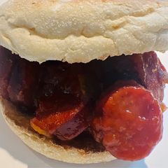 A picture of Crockpot Chili Sauce Beef Sausages.