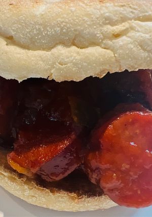 A picture of Crockpot Chili Sauce Beef Sausages.