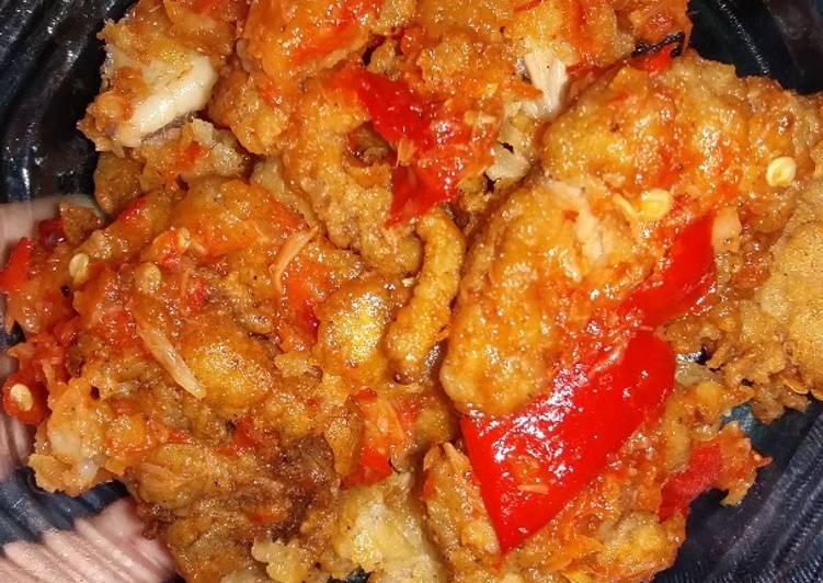 Ayam geprek Huhhah ala dapur isma