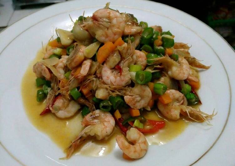 Udang tumis saus tiram