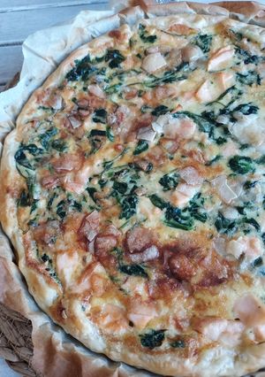 Une photo de Quiche épinards saumon mozarella