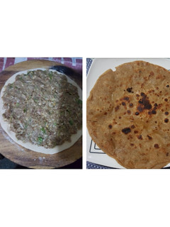 A picture of Beef mince paratha.
