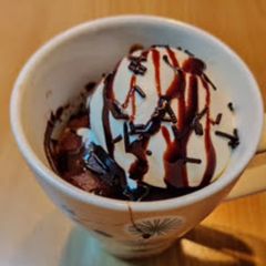 A picture of Eggless mug brownie.