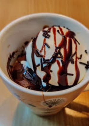 A picture of Eggless mug brownie.