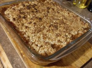 Una foto de Crumble de manzana