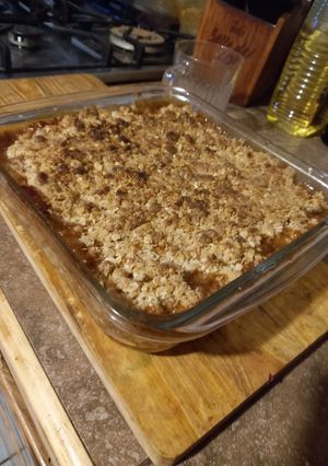 Una foto de Crumble de manzana