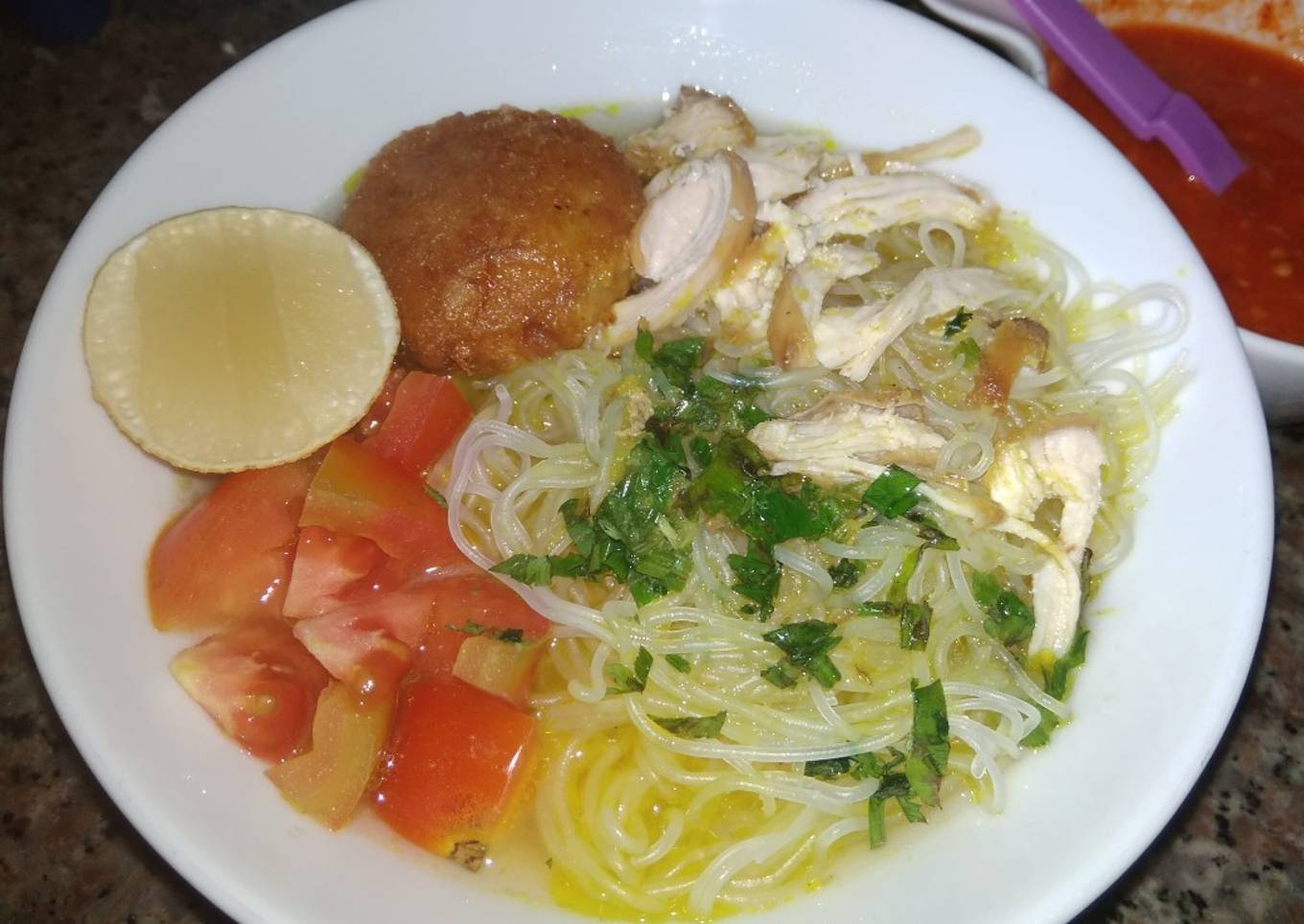 Soto Ayam Sederhana & Perkedel Kentang