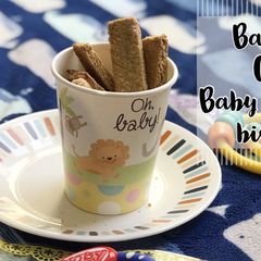 A picture of No sugar oats banana teething biscuits.
