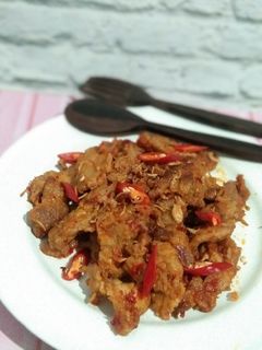 Foto resep Daging sapi geprek (geprek spicy beef)