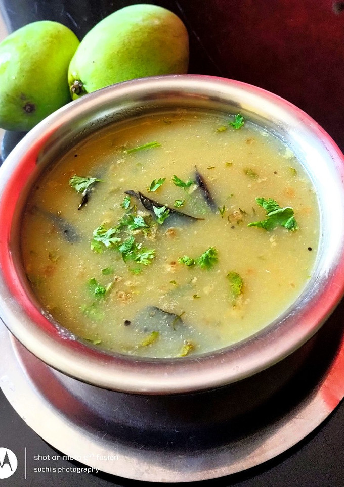 A picture of Raw Mango Saaru/ Rasam.