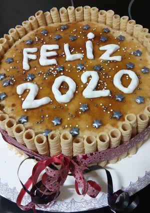 Una foto de Tarta fresca de crema catalana