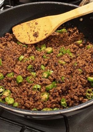 A picture of Bhuna mutton keema.