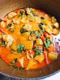Keto Red Curry Chicken with Chayote