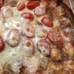 A picture of Balsamic chicken with provolone.