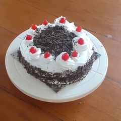 A picture of Black forest cake.