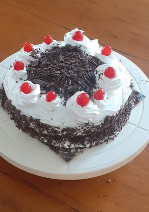 A picture of Black forest cake.