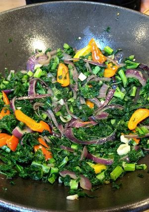 A picture of Sautéd Kale.
