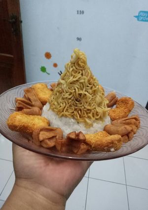 Foto resep Tumpeng piring/tumpeng noodle/tumpeng mini/tumpeng kekinian