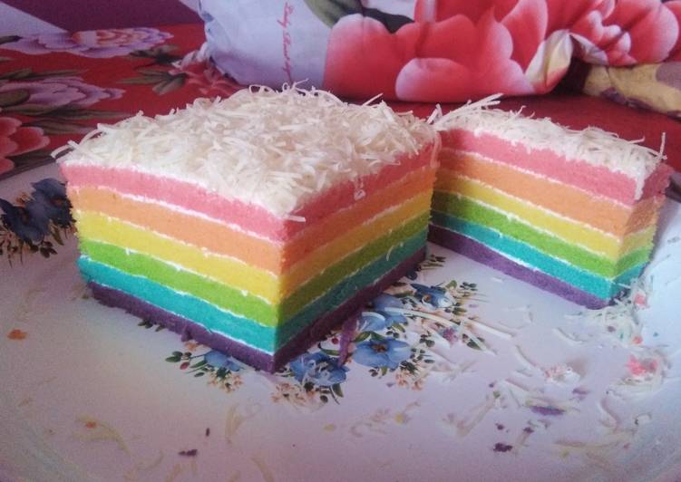 Rainbow cake kukus super moisssttt