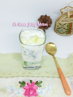 Foto resep Es Susu Jelly Melon