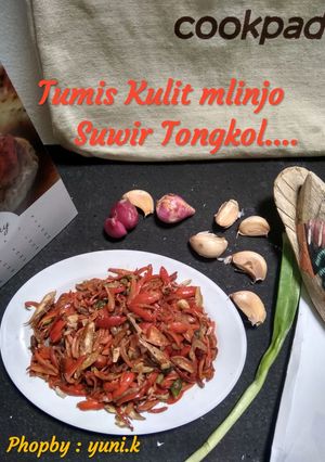 Foto resep Tumis kulit mlinjo suwir tongkol