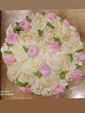 Floral chocolate truffle cake