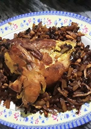 عکسی از دستور مرغ شکم پر